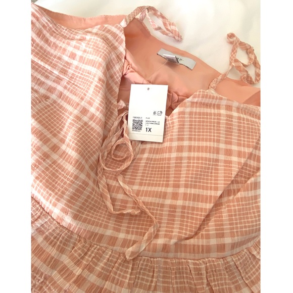 🔴 3/$25 Forever 21 Women’s Plus Sleeveless Pink Plaid Maxi Dress 0X - 3X NWT - Picture 6 of 8